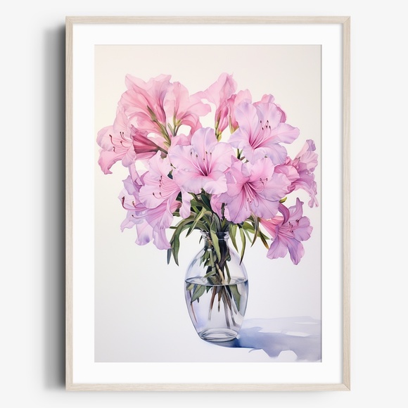 Other - Watercolor Azalea Wall Art Illustration Print Poster Unframed